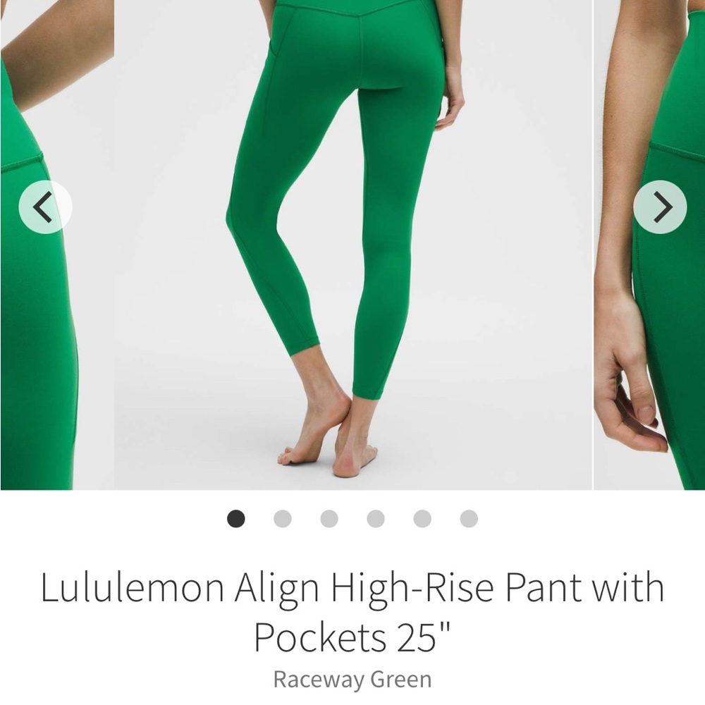 lululemon athletica Women's Align Green Leggings - SIZE 4